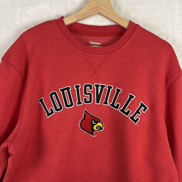 Louisville Cardinals Crewneck Sweatshirt Size Large Red NCAA Collegiate NWT - Picture 2 of 6